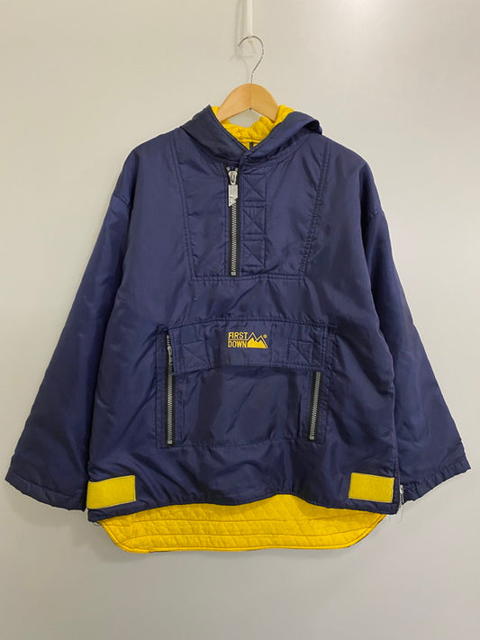 【中古品】【メンズ】  FIRST DOWN 90's TECHNO STREET WEAR”MOUNTAIN PARKA ファーストダウン プルオーバー マウンテンパーカー アウター 144-240903-yn-22-min サイズ：M カラー：ネイビー 万代Net店