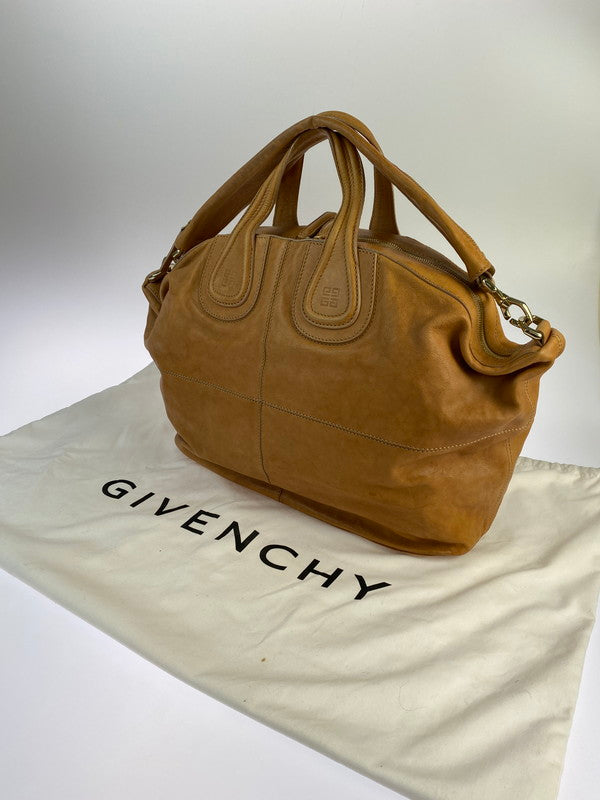 【中古品】【メンズ/レディース】 GIVENCHY ジバンシィ MA1121 NIGHTINGALE 2WAY SHOULDER BAG ナイチンゲール 2ウェイ ショルダーバッグ 鞄 180-240909-me-16-min カラー：キャメル 万代Net店