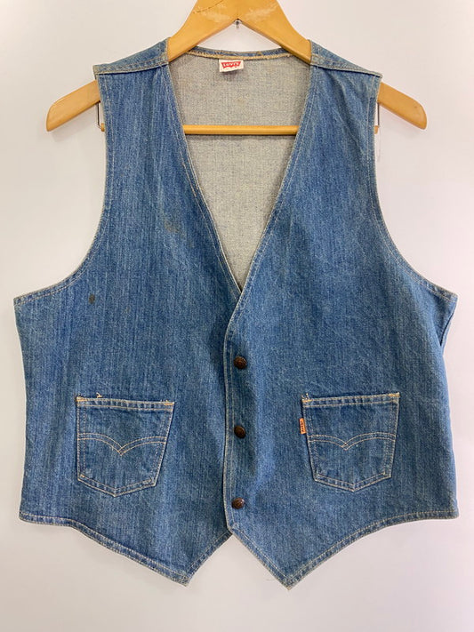 【中古品】【メンズ】 Levi's リーバイス 60505-0213 70’S DENIM VEST デニム ベスト 146-240905-me-06-min サイズ：L カラー：インディゴ 万代Net店