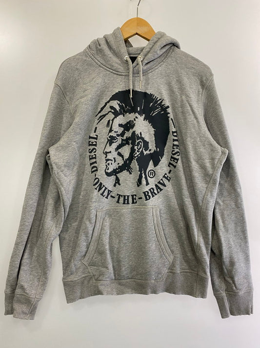 【中古品】【メンズ】 DIESEL ディーゼル S-AGNES-PATCH SWEAT HOODIE プルオーバーフーディー パーカー トップス 141-240904-yn-09-min サイズ：M カラー：グレー 万代Net店