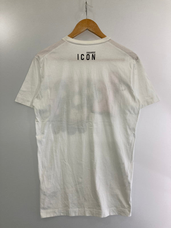 【中古品】【メンズ】 DSQUARED2 ディースクエアード ICON LOGO TEE S79GC0046 アイコン ロゴ Tシャツ メンズ 半袖トップス ロゴプリント 141-240907-em-5-min サイズ：XS カラー：ホワイト 万代Net店