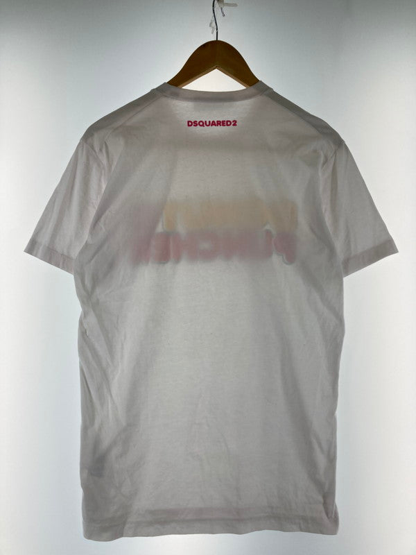 【中古品】【メンズ】 DSQUARED2 ディースクエアード DONUT PUNCHER TEE S71GD1149 ドーナツ パンチャー ロゴ Tシャツ メンズ 半袖トップス ロゴプリント 141-240907-em-7-min サイズ：XS カラー：ホワイト 万代Net店