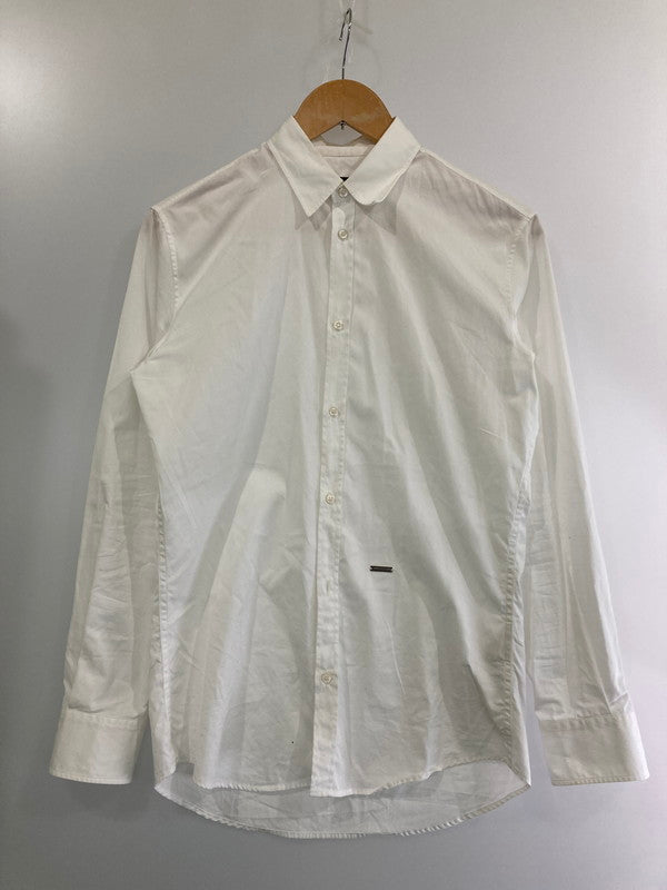 【中古品】【メンズ】 DSQUARED2 ディースクエアード WHITE SHIRT S74DM0508 ホワイト シャツ メンズ トップス 長袖シャツ  141-240907-em-8-min サイズ：42 カラー：ホワイト 万代Net店