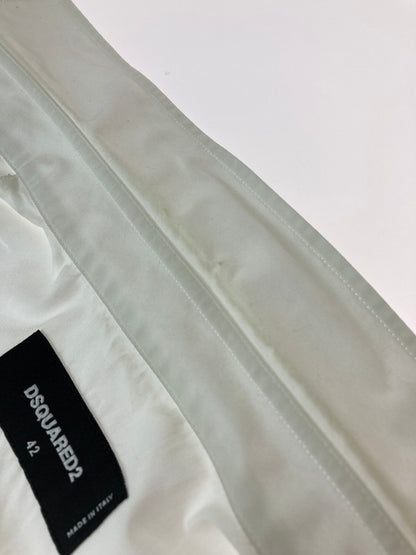 【中古品】【メンズ】 DSQUARED2 ディースクエアード WHITE SHIRT S74DM0508 ホワイト シャツ メンズ トップス 長袖シャツ  141-240907-em-8-min サイズ：42 カラー：ホワイト 万代Net店