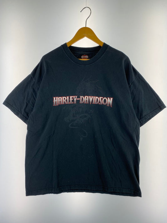 【現状渡し品】【メンズ】 HARLEY DAVIDSON ハーレーダビッドソン 00’S DRAGON LOGO TEE ロゴTシャツ 半袖トップス 146-240917-me-38-min サイズ：XL カラー：ブラック 黒 万代Net店