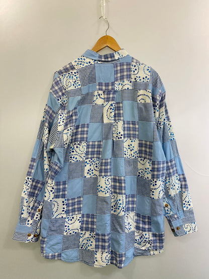 【中古品】【メンズ】 ORVIS オービス 90S PATCH WORK SHIRT パッチワークシャツ トップス 146-250719-ks-25-min サイズ：L カラー：ブルー系 万代Net店