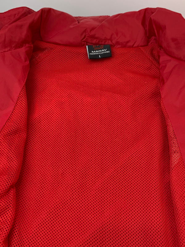 【現状渡し品】【メンズ】 MANAV PREMIER CLOTHING マナブプレミアクロージング 90S NYLON TRANING JACKET トレーニングジャケット ナイロンジャケット CYMRU 146-260611-kt-07-min サイズ：L カラー：レッド 万代Net店