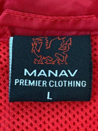 【現状渡し品】【メンズ】 MANAV PREMIER CLOTHING マナブプレミアクロージング 90S NYLON TRANING JACKET トレーニングジャケット ナイロンジャケット CYMRU 146-260611-kt-07-min サイズ：L カラー：レッド 万代Net店