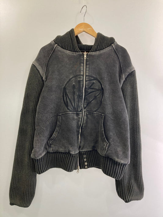 【中古品】【メンズ】  NO/FAITH STUDIOS DOUBLE LAYERED REVERSIBLE USED ZIP JACKET ノーフェイスストゥディオス ダブルレイヤード リバーシブル ユーズド ジップ ジャケット アウター 142-240909-yn-07-min サイズ：3 カラー：ブラック 万代Net店