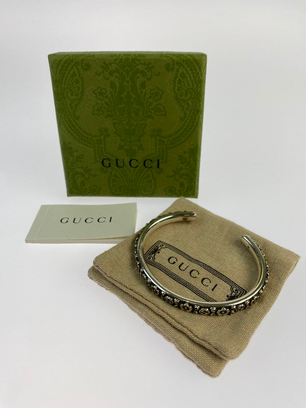 【中古品】【レディース】 GUCCI グッチ 728275 フラワー GG ブレスレット SV925  182-240912-ks-04-min カラー：シルバー 万代Net店