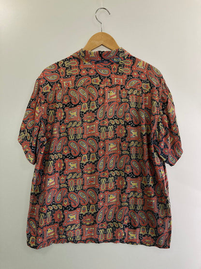 【中古品】【メンズ】  FOR TOWN SPORTWEAR フォー タウン スポーツウェア  50S RAYON HAWAIIAN SHIRT レーヨン ハワイアンシャツ ヴィンテージ メンズ半袖シャツ 146-240913-em-16-min サイズ：Ｌ カラー：レッド/ブラック/イエロー系混色 万代Net店