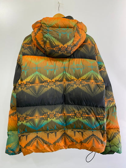 【現状渡し品】【メンズ】 NIKE ACG ナイキ エーシージー 209730-062 2008年製 NATIVE PATTERN DOWN PARKA ネイティブ柄 ダウンパーカー ダウンジャケット アウター 142-240909-me-37-min サイズ：L カラー：グリーン/オレンジ系 万代Net店