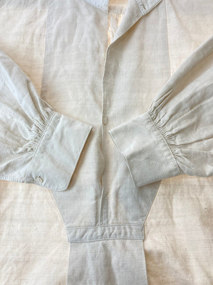 【中古品】【メンズ】  EURO VINTAGE 1900-30's FRENCH LINEN SMOCK ユーロ ヴィンテージ フレンチ リネン スモック 長袖 トップス 146-240917-yn-04-min カラー：アイボリー 万代Net店