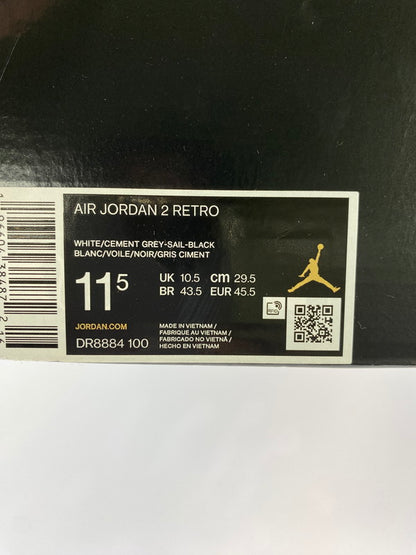 【LIFTる。景品】【中古品】【メンズ】 NIKE ナイキ AIR JORDAN 2 RETRO DR8884-100 エア ジョーダン 2 レトロ スニーカー 靴 160-240911-yn-20-min サイズ：29.5cm US11.5 カラー：WHITE/CEMENT GREY-SAIL-BLACK 万代Net店