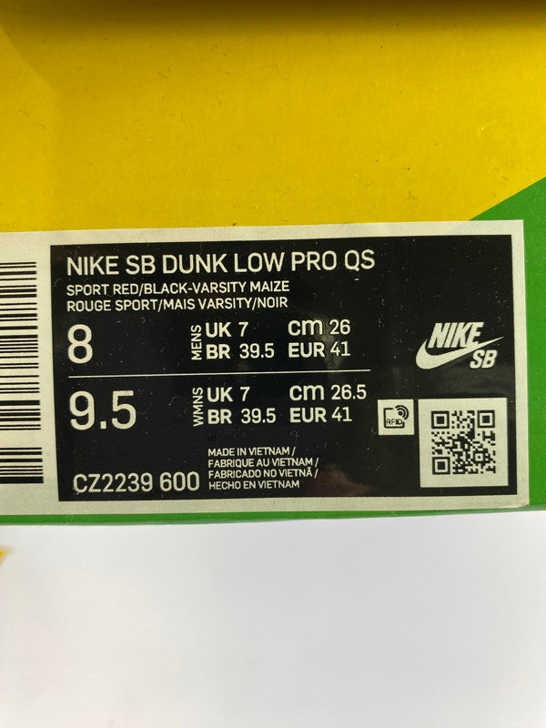 【中古美品】【メンズ】 NIKE SB ナイキエスビー DUNK LOW PRO QS CZ2239-600 ダンク ロー プロ クイックストライク スニーカー 靴 160-240910-yn-18-min サイズ：26.0cm US8 カラー：SPORT RED/BLACK-VARSITY MAIZE 万代Net店