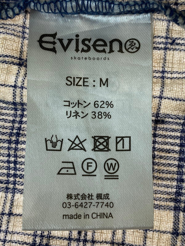 【中古品】【メンズ】  EVISEN SKATEBOARDS エビセン スケートボード WILLIAM CHECK SHIRT チェック シャツ 半袖トップス 142-240917-me-12-min サイズ：m カラー：ブルー系 万代Net店