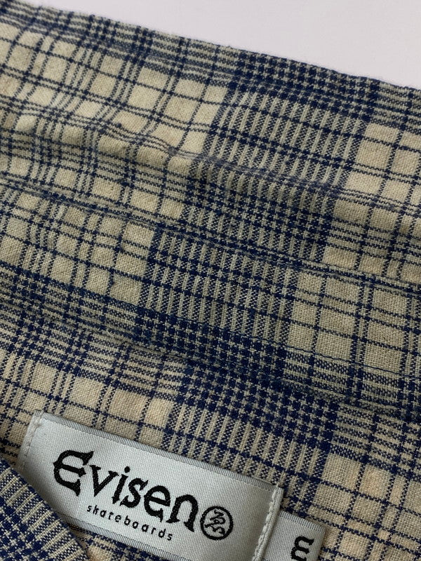 【中古品】【メンズ】  EVISEN SKATEBOARDS エビセン スケートボード WILLIAM CHECK SHIRT チェック シャツ 半袖トップス 142-240917-me-12-min サイズ：m カラー：ブルー系 万代Net店