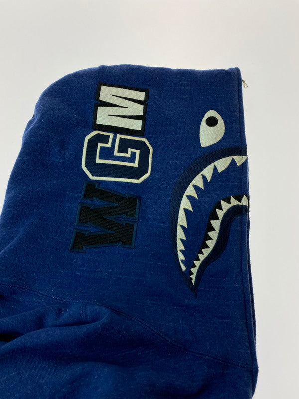 【中古品】【メンズ】 A BATHING APE アベイシングエイプ 001ZPJ801058I 23FW SHARK HOODIE "INDIGO" シャークフード パーカー 142-240917-me-08-min サイズ：XL カラー：ブルー 万代Net店