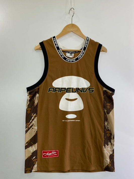 【中古品】【メンズ】 A BATHING APE アベイシングエイプ AAPTKM1355XXK TANK-TOP タンクトップ 142-240917-me-07-min サイズ：S カラー：ブラウン 万代Net店