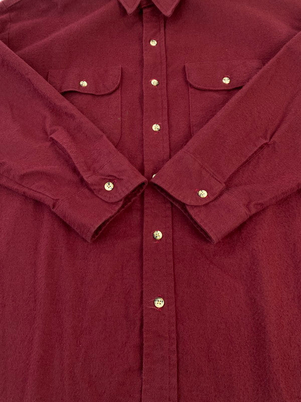【中古品】【メンズ】 FIVE BROTHER ファイブブラザー 70S 80S LOT3702-BRG USA製 LS SHIRT シャツ トップス 146-260110-zi-17-min サイズ：3XL カラー：ワインレッド 万代Net店
