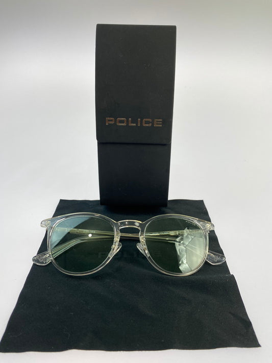 【中古品】【メンズ】 POLICE ポリス SPLM26J 23SUMMER ビジュアルモデル  40TH ANNIVERSARY ボストン型サングラス アイウェア 203-241007-me-08-min サイズ：48□22 145 カラー：クリア 万代Net店