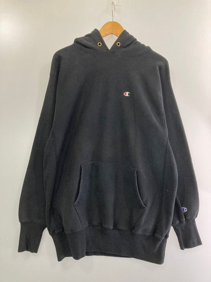 【中古品】【メンズ】 Champion チャンピオン REVERSE WEAVE 刺繍タグ USA製 90S 目付き PULLOVER HOODED SWEATSHIRT スウェット トップス 146-240917-ks-17-min サイズ：XXL カラー：ブラック 万代Net店