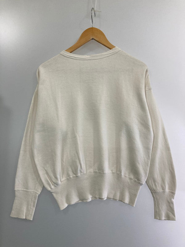 【現状渡し品】【メンズ】  VINTAGE ヴィンテージ 40S SWEAT SHIRTIOWA 染み込み 長リブ セットインスリーブ 2本針 カレッジロゴスウェットシャツ 146-240917-ks-16-min サイズ：サイズ不明 カラー：ホワイト 万代Net店