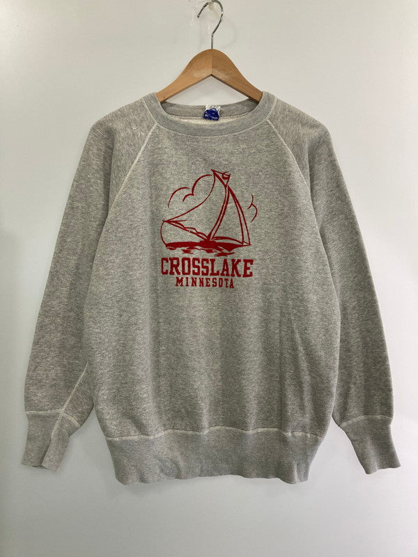 【現状渡し品】【メンズ】  WILLIAMS BROS ウィリアムズ ブラザース 60S CROSSLAKE MINNESOTA FLOCKING PRINTED RAGLAN SWEATSHIRT スウェット トップス 146-240917-ks-14-min サイズ：サイズ不明 カラー：グレー 万代Net店