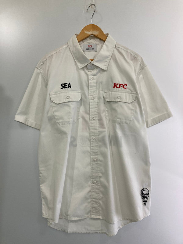 【中古品】【メンズ】  WIND AND SEA×KFC ウィンダンシー WDS-KFC-01 WORK SHIRT ワークシャツ トップス 142-240917-ks-13-min サイズ：L カラー：ホワイト 万代Net店