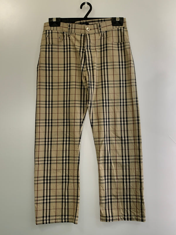 【中古品】【メンズ】 BURBERRY バーバリー BLACK LABEL NOVA CHECK PANTS ブラックレーベル ノヴァチェック パンツ メンズ ボトムス 152-260709-hu-17-min サイズ：73 カラー：ベージュ/ブラック/レッド（チェック） 万代Net店