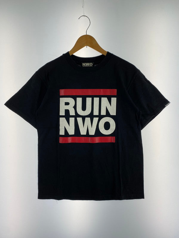 【中古品】【メンズ】 N.W.O NEWWORLDORDER ニューワールドオーダー 90S ANVILボディ RUIN NWO PRINTED T-SHIRT 90年代 プリント Tシャツ トップス 146-240919-jt-14-min サイズ：M カラー：ブラック 万代Net店