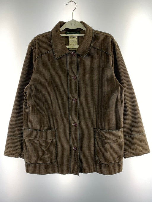 【中古品】【レディース】 HARVE BENARD ハーブバーナード 90S CORDUROY PIPING SHIRT JACKET コーデュロイ ピッピング シャツジャケット 170-250103-me-17-min サイズ：L カラー：ブラウン 万代Net店