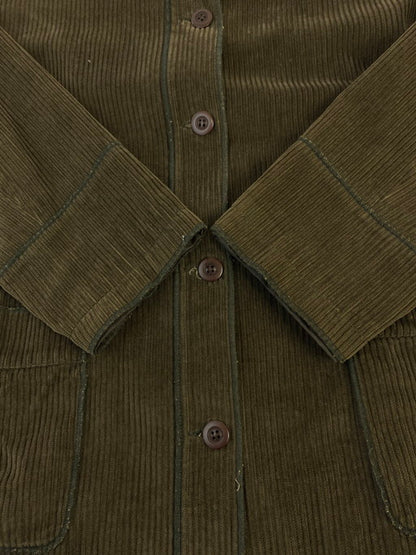 【中古品】【レディース】 HARVE BENARD ハーブバーナード 90S CORDUROY PIPING SHIRT JACKET コーデュロイ ピッピング シャツジャケット 170-250103-me-17-min サイズ：L カラー：ブラウン 万代Net店