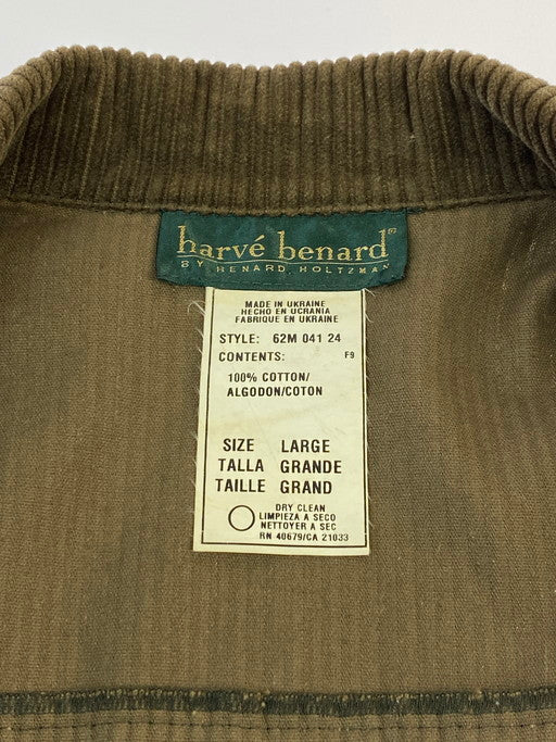 【中古品】【レディース】 HARVE BENARD ハーブバーナード 90S CORDUROY PIPING SHIRT JACKET コーデュロイ ピッピング シャツジャケット 170-250103-me-17-min サイズ：L カラー：ブラウン 万代Net店