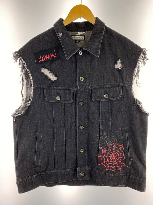 【中古品】【メンズ】 GALFY ビリビリGジャン 133007 ガルフィー デニムベスト ライトアウター 142-240920-yn-17-min サイズ：大型犬（XL） カラー：ブラック 万代Net店