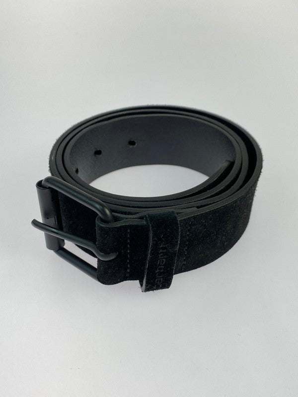 【現状渡し品】【メンズ】  CARHARTT WIP カーハート ダブリューアイピー イタリア製 SUEDE BELT スエードレザーベルト　 205-241004-ab-13-min サイズ：M 90cm カラー：ブラック 万代Net店