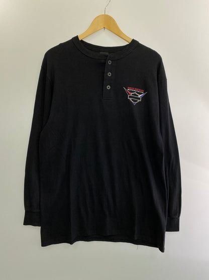 【中古品】【メンズ】 HARLEY DAVIDSON ハーレーダビッドソン HENRY NECK L/S SHIRT ヘンリーネック ロングスリーブシャツ 長袖 トップス 146-240924-yn-17-min サイズ：L カラー：ブラック 万代Net店