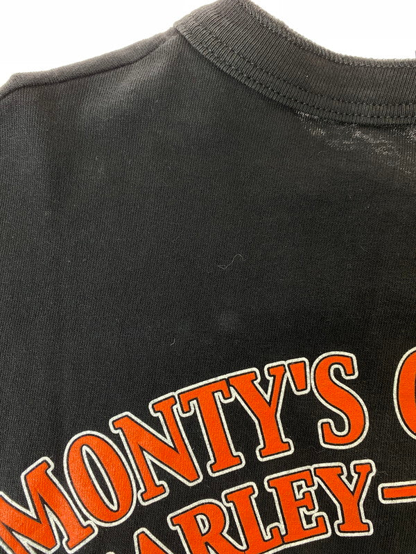 【中古品】【メンズ】 HARLEY DAVIDSON ハーレーダビッドソン HENRY NECK L/S SHIRT ヘンリーネック ロングスリーブシャツ 長袖 トップス 146-240924-yn-17-min サイズ：L カラー：ブラック 万代Net店