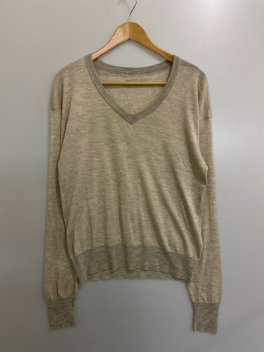 【中古品】【メンズ】 DOLCE&GABBANA ドルチェアンドガッバーナ HIGH GAUGE V-NECK KNIT ディー＆ジー Vネック ニット トップス 141-240924-yn-10-min カラー：ベージュ/グレー 万代Net店