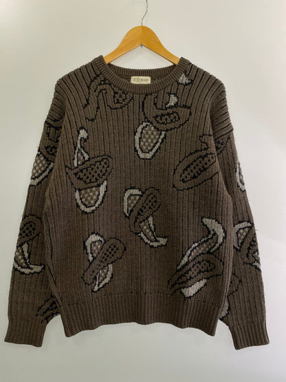 【中古品】【メンズ】  MADAME GUILLAUME 80's PAISLEY WOOL KNIT SWEATER ウール ニット セーター トップス 146-240924-yn-20-min サイズ：L カラー：ブラウン系 万代Net店