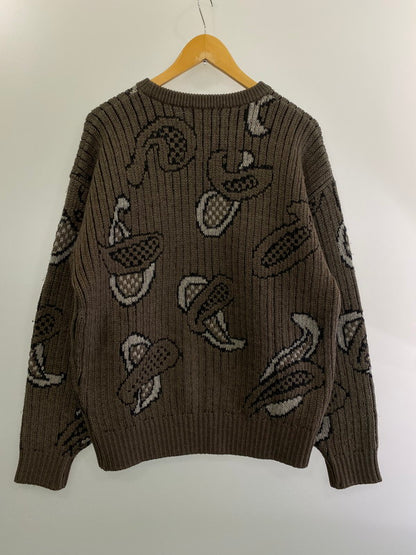 【中古品】【メンズ】  MADAME GUILLAUME 80's PAISLEY WOOL KNIT SWEATER ウール ニット セーター トップス 146-240924-yn-20-min サイズ：L カラー：ブラウン系 万代Net店