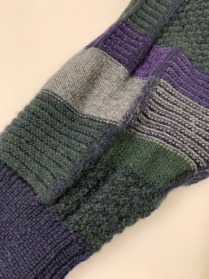 【中古品】【メンズ】 ALEXIS アレクシス 80-90S 3D KNIT SWEATER ヴィンテージ ニット セーター 146-260416-AS-23-min サイズ：L カラー：グリーン/ネイビー 万代Net店