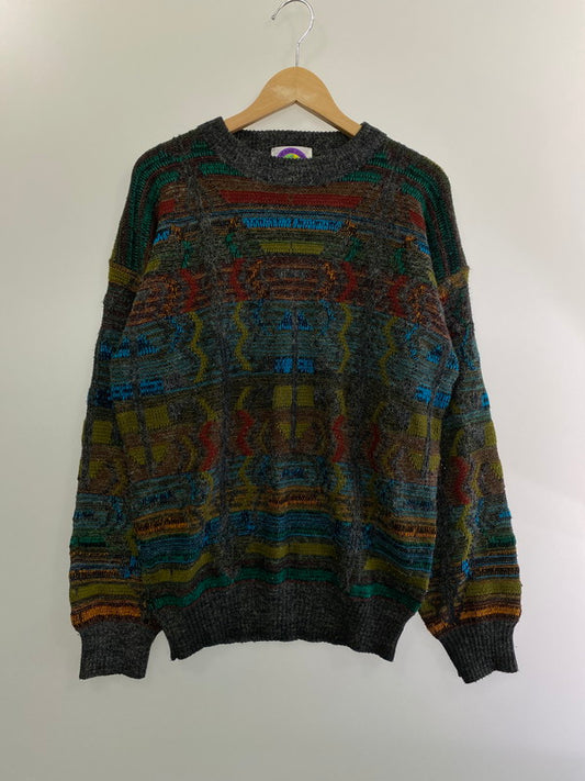 【中古品】【メンズ】  OH! COLLECTION 80-90's 3D KNIT SWEATER ニット セーター トップス 146-240924-yn-18-min サイズ：L カラー：マルチカラー 万代Net店