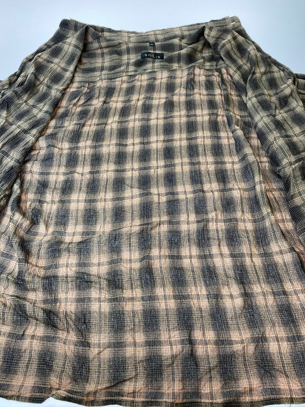 【中古品】【メンズ】  GILLIO 90's OMBRE CHECK SHIRT オンブレチェック ロングスリーブシャツ 長袖シャツ トップス 146-240925-yn-04-min サイズ：XL カラー：ブラック/ベージュ系 万代Net店