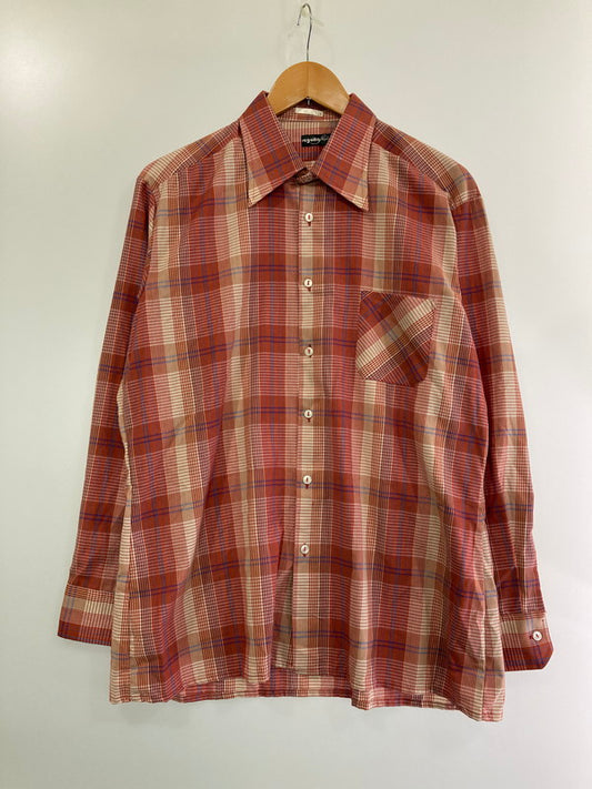 【中古品】【メンズ】 REGATTA STYLE レガッタ 70S CHECK SHIRT チェックシャツ トップス 146-241010-ks-31-min サイズ：不明 カラー：レッド 万代Net店