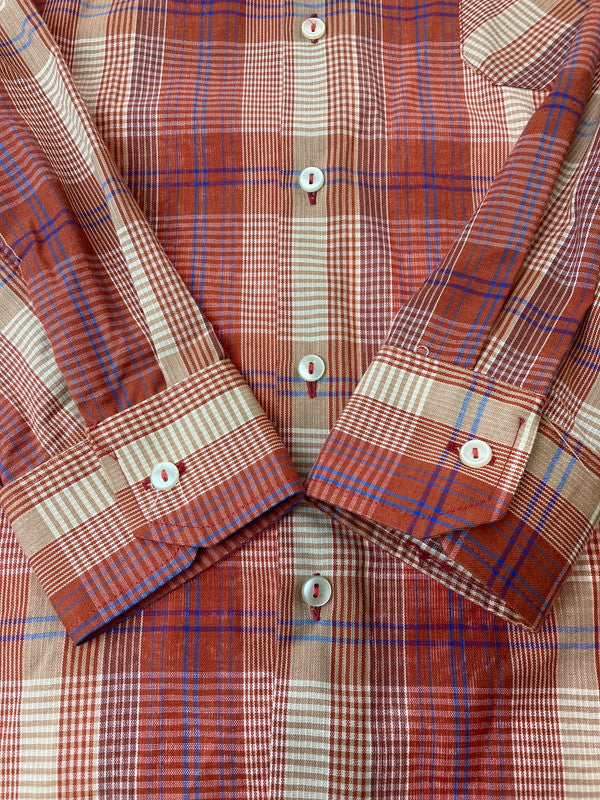 【中古品】【メンズ】  REGATTA STYLE レガッタ 70S CHECK SHIRT チェックシャツ トップス 146-241010-ks-31-min サイズ：不明 カラー：レッド 万代Net店