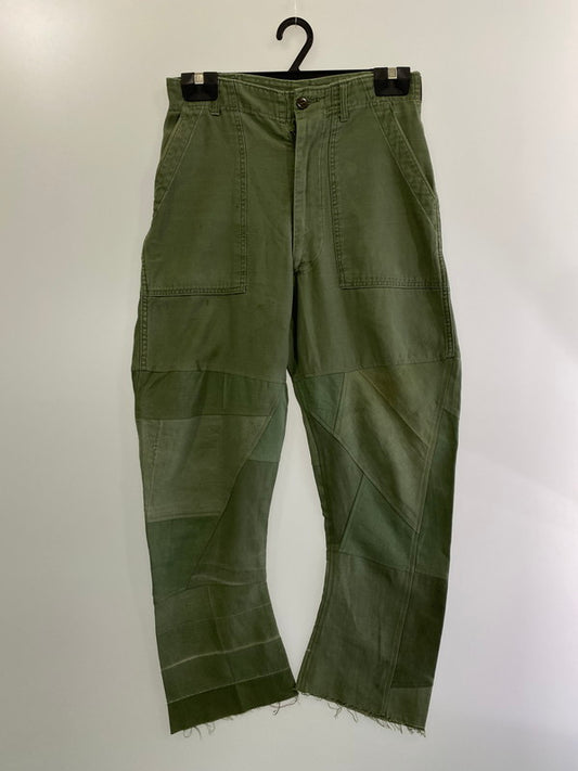 【中古品】【メンズ】 U.S.ARMY ユーエスアーミー CONTRACT.9182 60-70S REMAKE COTTON SATEEN BAKER PANTS ボトムス 157-240925-AS-38-min サイズ：サイズ30×33 カラー：カーキ 万代Net店