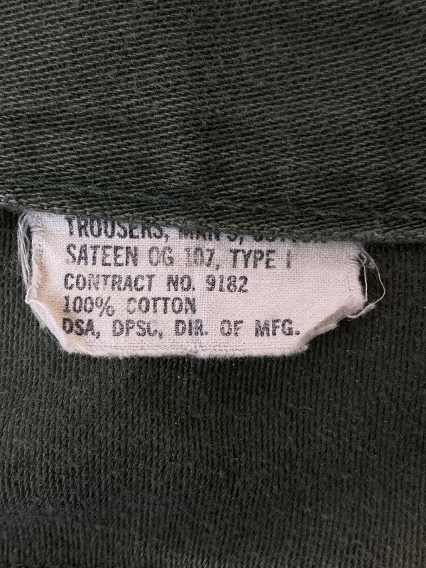【中古品】【メンズ】 U.S.ARMY ユーエスアーミー CONTRACT.9182 60-70S REMAKE COTTON SATEEN BAKER PANTS ボトムス 157-240925-AS-38-min サイズ：サイズ 30×33 カラー：オリーブ 万代Net店