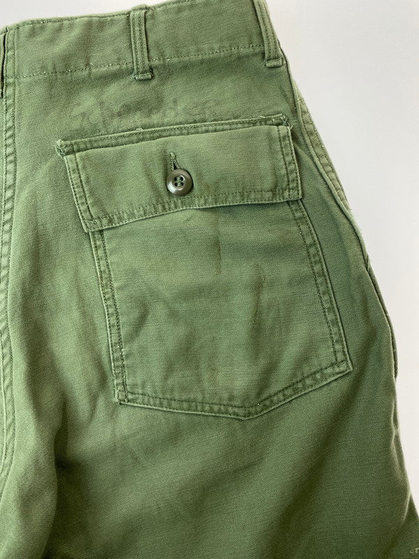 【中古品】【メンズ】 U.S.ARMY ユーエスアーミー CONTRACT.9182 60-70S REMAKE COTTON SATEEN BAKER PANTS ボトムス 157-240925-AS-38-min サイズ：サイズ 30×33 カラー：オリーブ 万代Net店