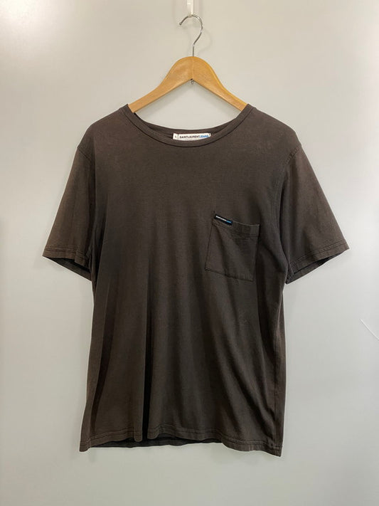 【中古品】【メンズ】 SAINTLAURENT JEANS サンローラン ジーンズ POCKET TEE ポケット ティー UK SG-11685 メンズ 半袖 Tシャツ ショートスリーブ 141-260704-hu-31-min サイズ：L カラー：ダークグレー系 万代Net店
